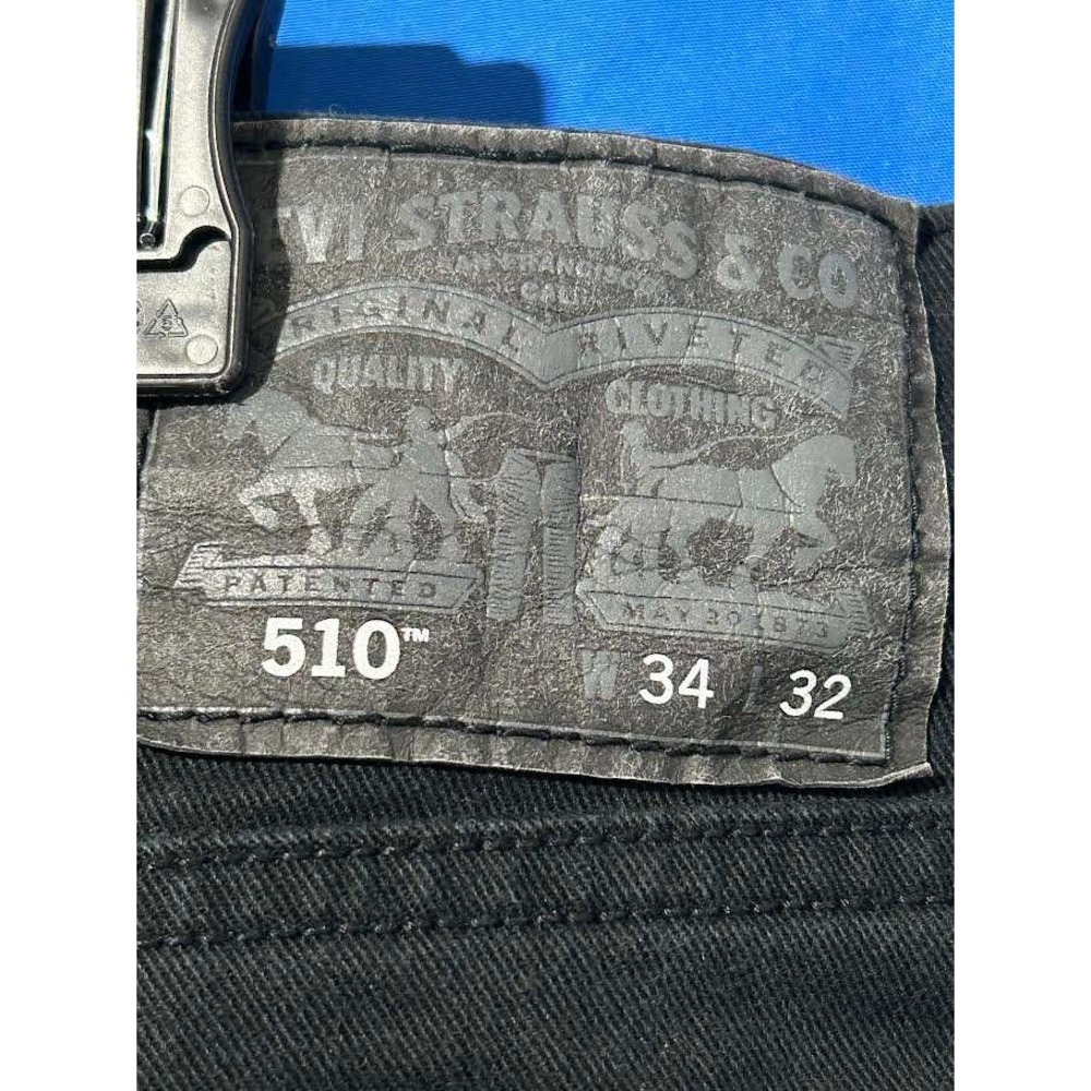 Levis 510 Skinny Fit Jeans Mens 34x32 Black Stretch Denim Pants 05510-0417